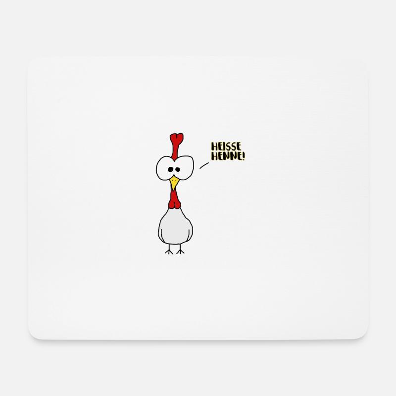 Heisse Henne - Mousepad (Querformat) - Weiß