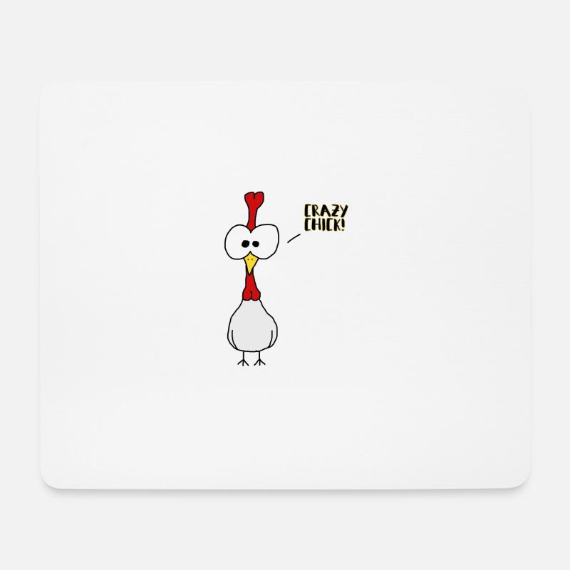 Crazy Chick - Mousepad (Querformat) - Weiß