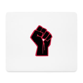 Fist avec le coeur - Tapis de souris (format paysage) - blanc - Devant