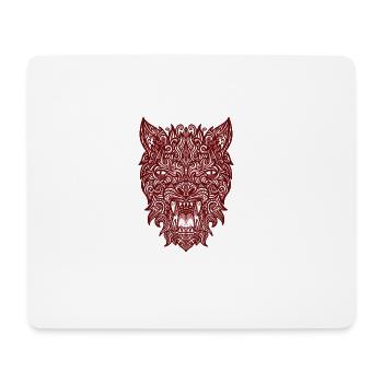 Loup fait d'ornements - Tapis de souris (format paysage) - blanc - Devant