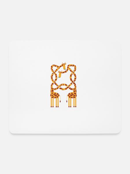 Giraffenlove - Mousepad (Querformat) - Weiß