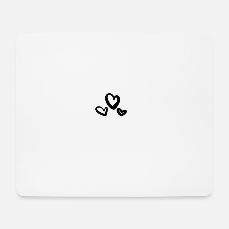 Herzen - Mousepad (Querformat) - Weiß