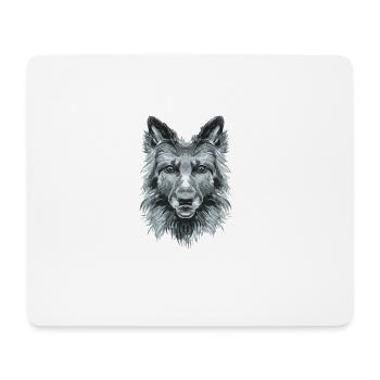chien - Tapis de souris (format paysage) - blanc - Devant