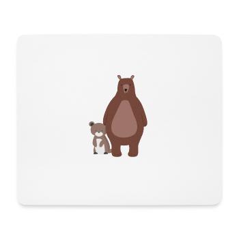 Maman ours ou papa ours avec bébé ours - Tapis de souris (format paysage) - blanc - Devant