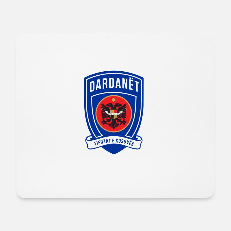 Das Dardanët Fußball-Wappen - Mousepad (Querformat) - Weiß