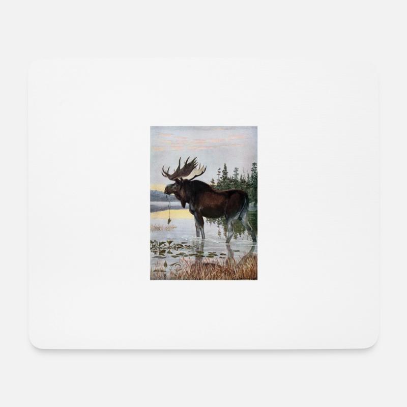 Moose Deer Moose Elk Elg Sweden Norway Canada - Mouse Pad (horizontal) - white