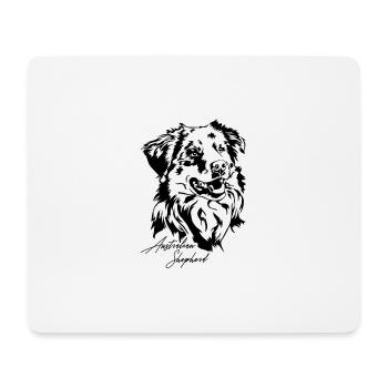 Australian Shepherd Aussie Portrait Dogs Wilsigns - Mouse Pad (horizontal) - white - Front