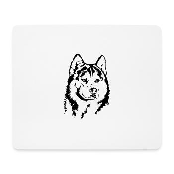 Siberian Husky Portrait Hunde Hund Wilsigns - Mousepad (Querformat) - Weiß - Vorne