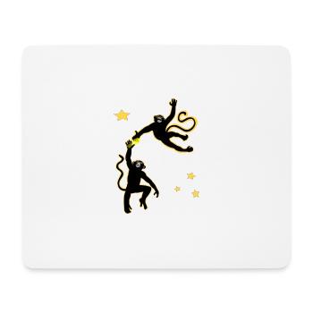 Two monkeys swinging a beer - Mouse Pad (horizontal) - white - Front