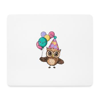 Owl Birthday Comic - Mouse Pad (horizontal) - white - Front