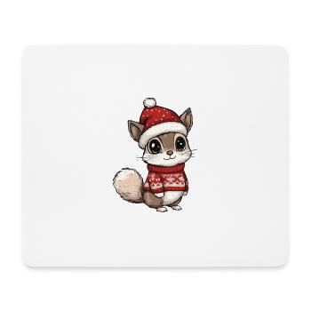 Bande dessinée de Noël écureuil - Tapis de souris (format paysage) - blanc - Devant