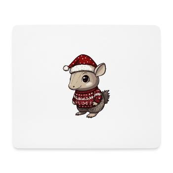 Bande dessinée de Noël Armadillo - Tapis de souris (format paysage) - blanc - Devant