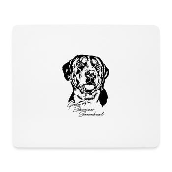 Grosser Schweizer Sennenhund Portrait Wilsigns - Mousepad (Querformat) - Weiß - Vorne