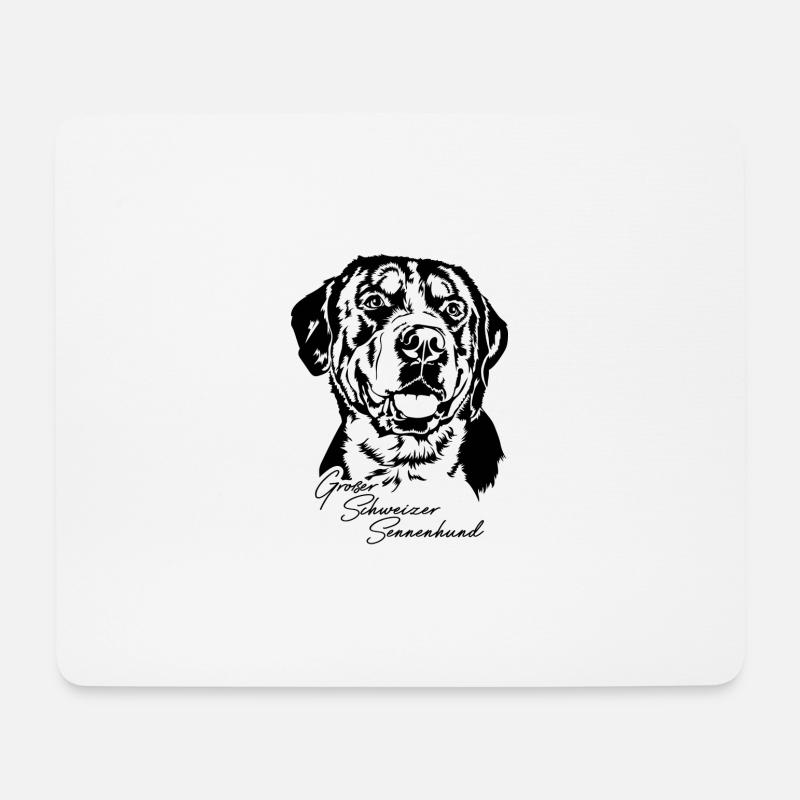 Grosser Schweizer Sennenhund Portrait Wilsigns - Mousepad (Querformat) - Weiß