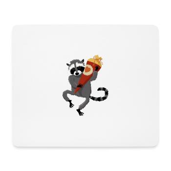 Waschbär Schultüte - Mousepad (Querformat) - Weiß - Vorne