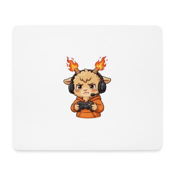 Gamer Fire Goat Shirt Feuer Ziege - Mousepad (Querformat) - Weiß - Vorne