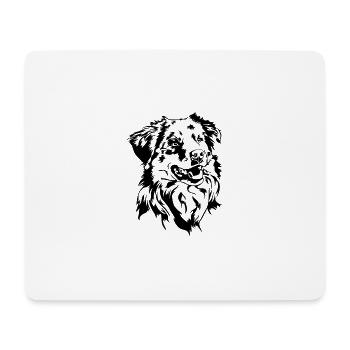 Australian Shepherd Aussie Portrait Dogs Wilsigns - Mouse Pad (horizontal) - white - Front