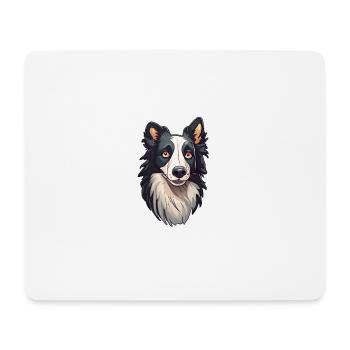 Border Collie Kopf Illustration Farbe - Hund - Mousepad (Querformat) - Weiß - Vorne