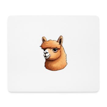 Color Funny Cute Baby Alpaca Llama Illustration - Mouse Pad (horizontal) - white - Front