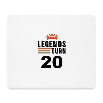 20 Geburtstag, Legenden werden 20 Jahre alt - Mousepad (Querformat) - Weiß - Vorne