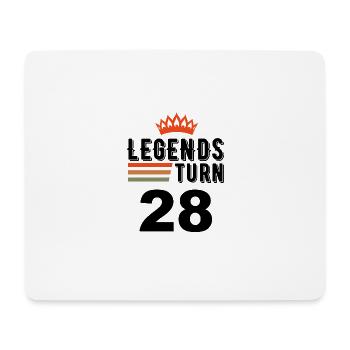 28 Geburtstag, Legenden werden 28 Jahre alt - Mousepad (Querformat) - Weiß - Vorne