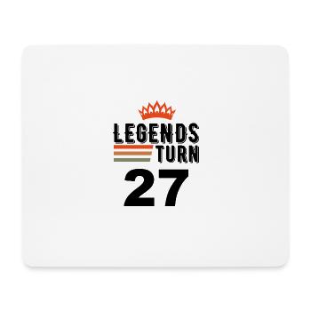 27 Birthday, Legends turn 27 - Mouse Pad (horizontal) - white - Front