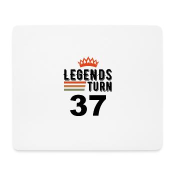 37 Geburtstag, Legenden werden 37 Jahre alt - Mousepad (Querformat) - Weiß - Vorne