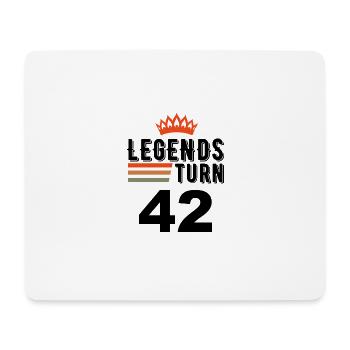 42 Geburtstag, Legenden werden 42 Jahre alt - Mousepad (Querformat) - Weiß - Vorne