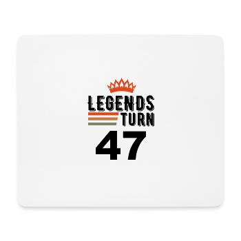 47 Geburtstag, Legenden werden 47 Jahre alt - Mousepad (Querformat) - Weiß - Vorne