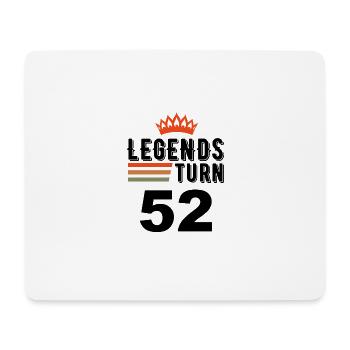 52 Geburtstag, Legenden werden 52 Jahre alt - Mousepad (Querformat) - Weiß - Vorne