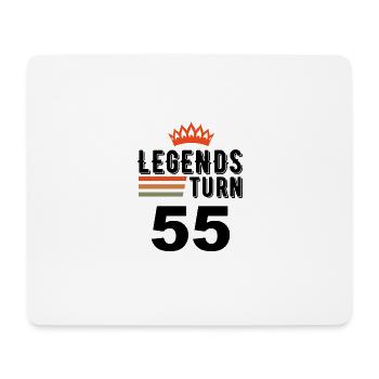 55 Geburtstag, Legenden werden 55 Jahre alt - Mousepad (Querformat) - Weiß - Vorne