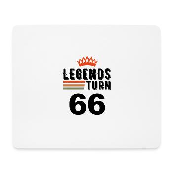 66 Geburtstag, Legenden werden 66 Jahre alt - Mousepad (Querformat) - Weiß - Vorne