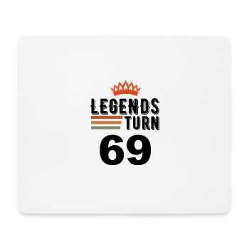 69 Geburtstag, Legenden werden 69 Jahre alt - Mousepad (Querformat) - Weiß - Vorne