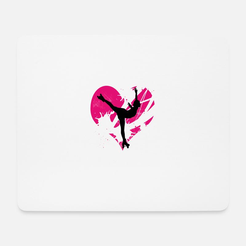 Herz Rollkunstlauf Flieger 1 - Mousepad (Querformat) - Weiß