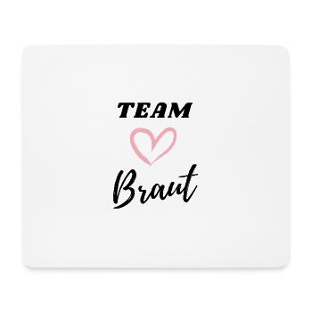 Team Braut rosa Herz - Mousepad (Querformat) - Weiß - Vorne