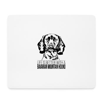 La vie du Mountain Hound bavarois est meilleure Wilsigns - Tapis de souris (format paysage) - blanc - Devant
