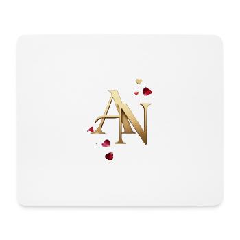 Goldenes AN Initialen mit Rosenblüten - Mousepad (Querformat) - Weiß - Vorne