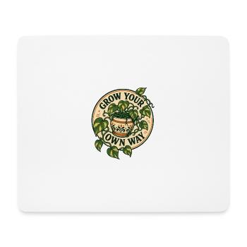 Grow Your Own Way – Pothos Pflanzen Spruch - Mousepad (Querformat) - Weiß - Vorne