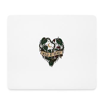 Wild at Heart – Philodendron Pflanzenherz - Mousepad (Querformat) - Weiß - Vorne