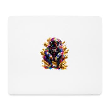 Farbenfrohe Weltraumastronautin - Mousepad (Querformat) - Weiß - Vorne