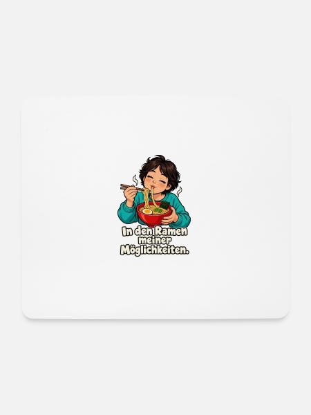 Ramen-Wortspiel – Frau - Mousepad (Querformat) - Weiß