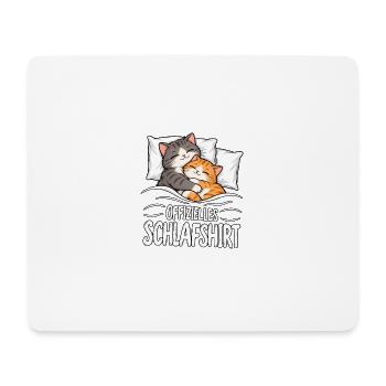 Schlafshirt Katze - Mousepad (Querformat) - Weiß - Vorne