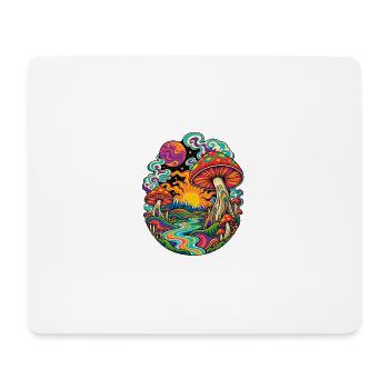 Psychedelische Pilzlandschaft - Mousepad (Querformat) - Weiß - Vorne