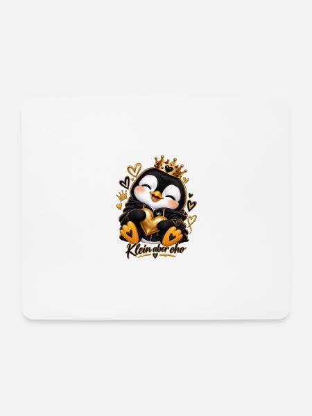 Kleiner Königspinguin Herzenglanz - Mousepad (Querformat) - Weiß