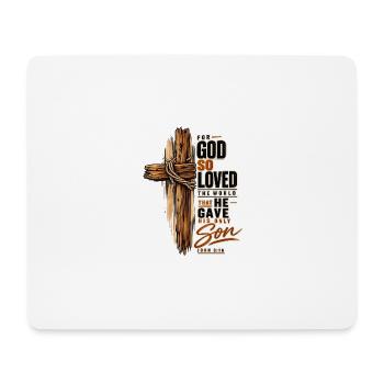 Johannes 3,16 Kreuz Jesus Liebe Christliches Shirt - Mousepad (Querformat) - Weiß - Vorne