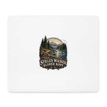 Stilles Wasser, klarer Kopf - Mousepad (Querformat) - Weiß - Vorne
