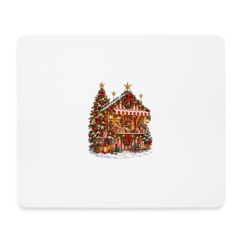 Weihnachtsmarkt-Chalet - Mousepad (Querformat) - Weiß - Vorne
