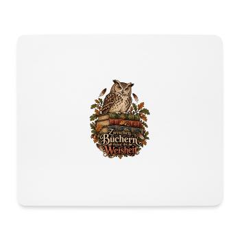 Zwischen Büchern wohnt die Weisheit - Mousepad (Querformat) - Weiß - Vorne