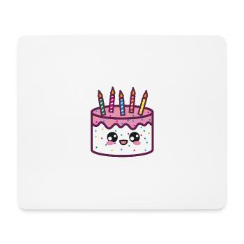 Gâteau d'anniversaire - Tapis de souris (format paysage) - blanc - Devant