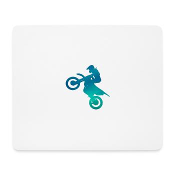 Motorradfahrer Motorrad Silhouette - Mousepad (Querformat) - Weiß - Vorne